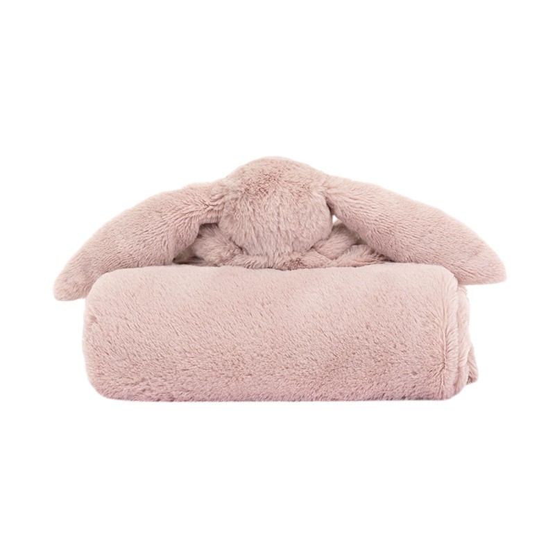 Jellycat Bashful Luxe Bunny Rosa Blankie, White