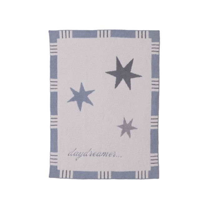 Barefoot Dreams CozyChic Starry Daydreamer Stroller Blanket, Blue Surf Spray Multicolor