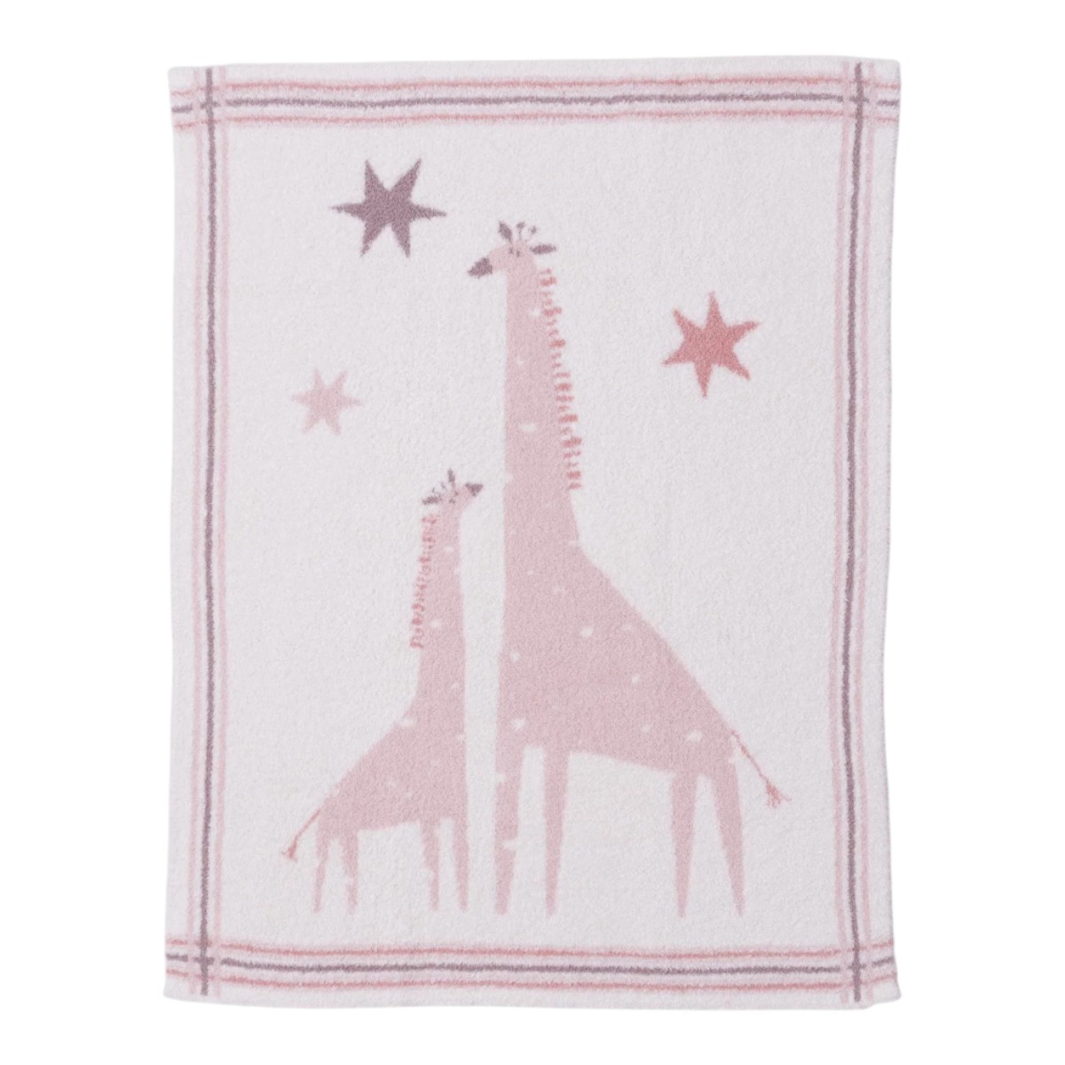 Barefoot Dreams CozyChic Giraffe Stroller Blanket, Dusty Rose Multicolored