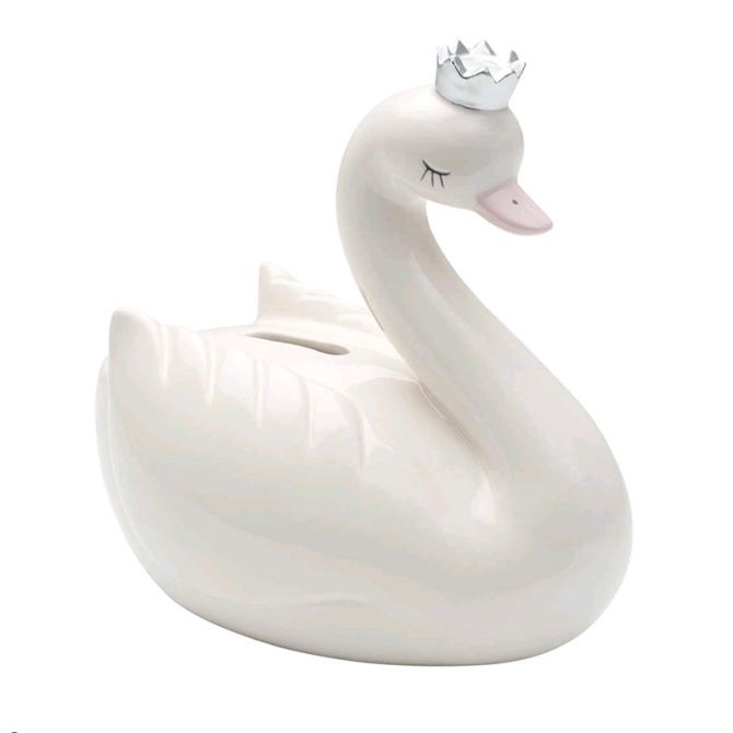 Elegant Baby Ceramic Bank Swan