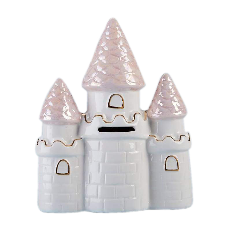 Baby Aspen Simply Enchanted Small Castle Porcelain Bank