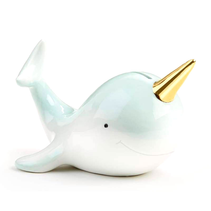 Baby Aspen Narwhal Porcelain Bank