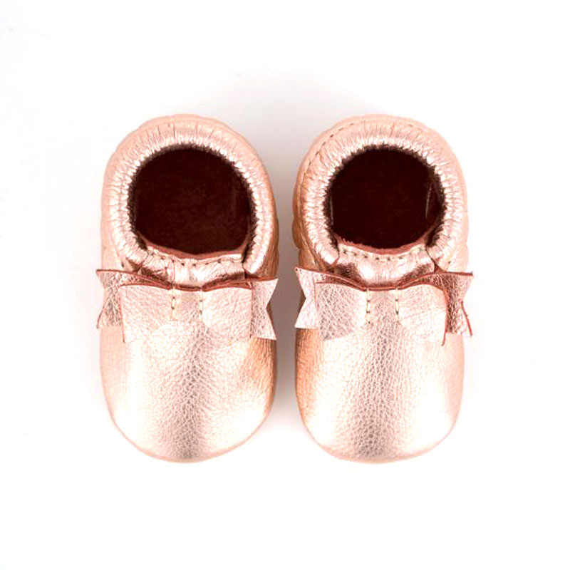 rose gold bow shoes