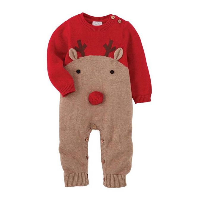 Mud Pie Knit Reindeer One Piece