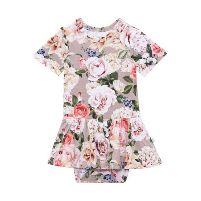 Posh Peanut Cassie Short Sleeve Twirl Skirt Bodysuit, 6-12M