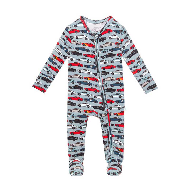 Posh Peanut Miles Footie Zippered One Piece, 3-6M