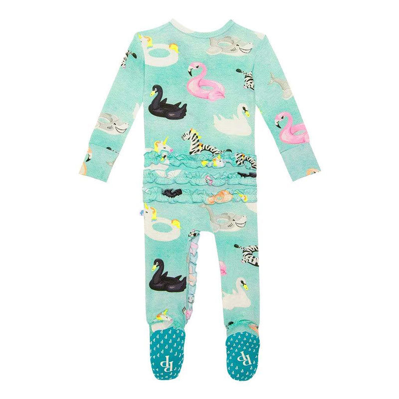 Posh Peanut Lenny Footie Ruffled Zippered One Piece, 0-3m