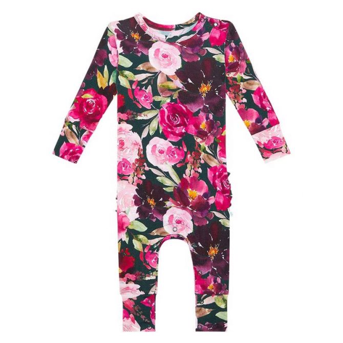 Posh Peanut Zelda Long Sleeve Ruffled Romper, 0-3m