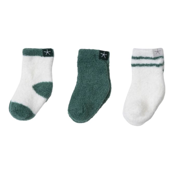 Barefoot Dreams CozyChic Lite Infant 3 Pack Sock Set, Pinecrest