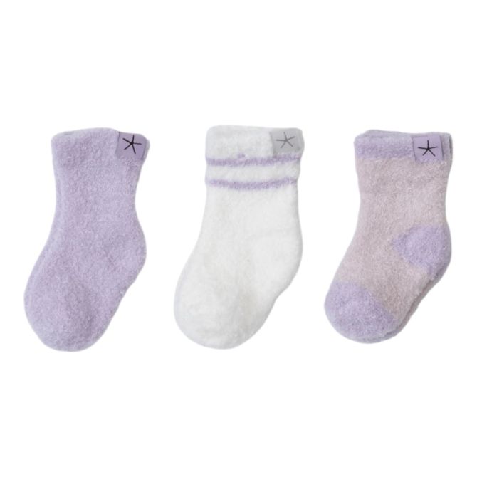 Barefoot Dreams CozyChic Lite Infant 3 Pack Sock Set, Lilac
