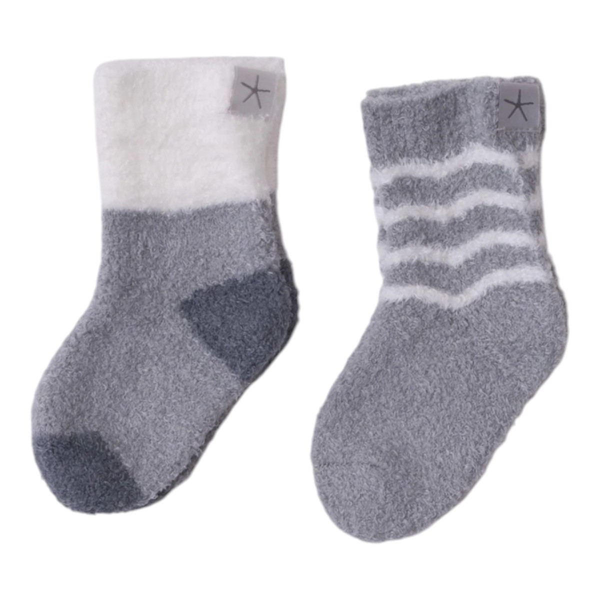 Barefoot Dreams CozyChic Lite Baby Sock Stripe Set, Moonbeam Multicolored