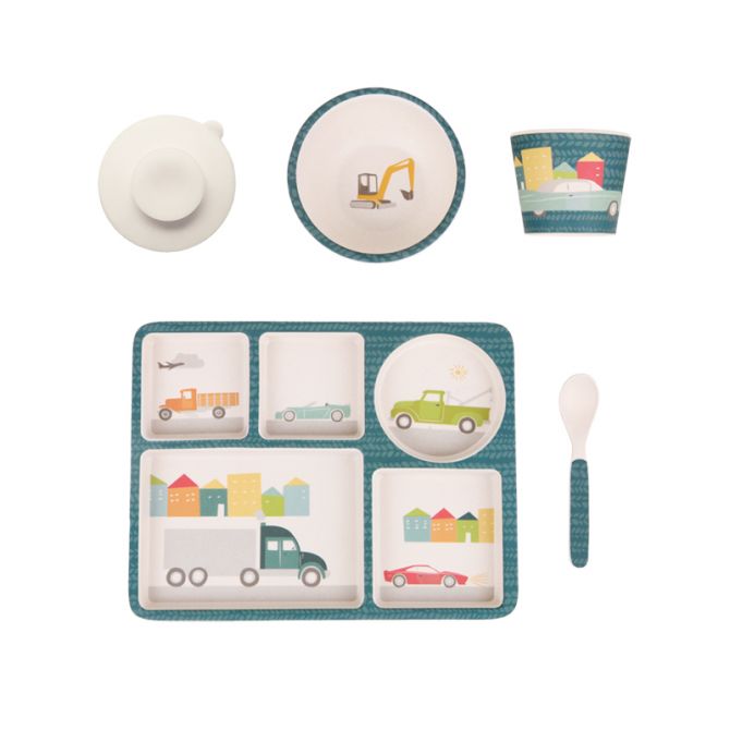 Love Mae Baby Divided Plate Set, Cars