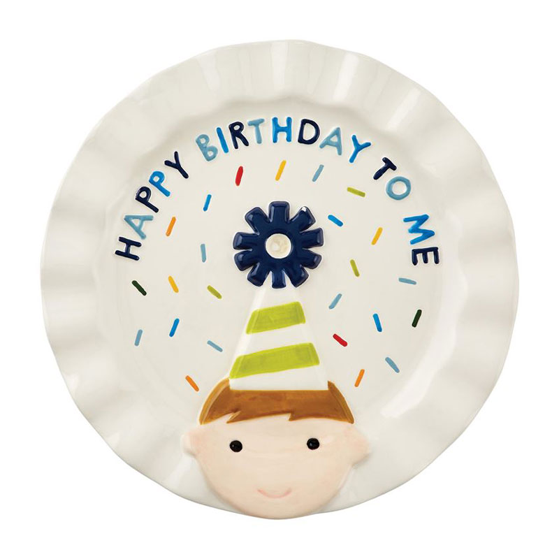 Mud Pie Birthday Boy Candle Plate