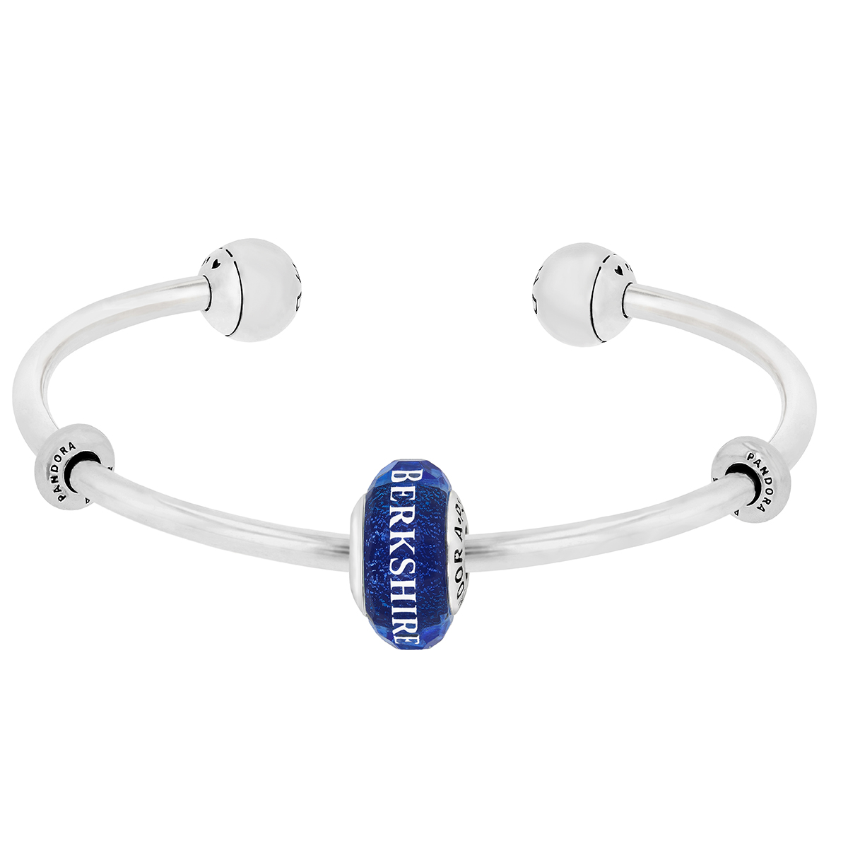 Pandora BRK Blue Charm & Sterling Silver Bangle Set