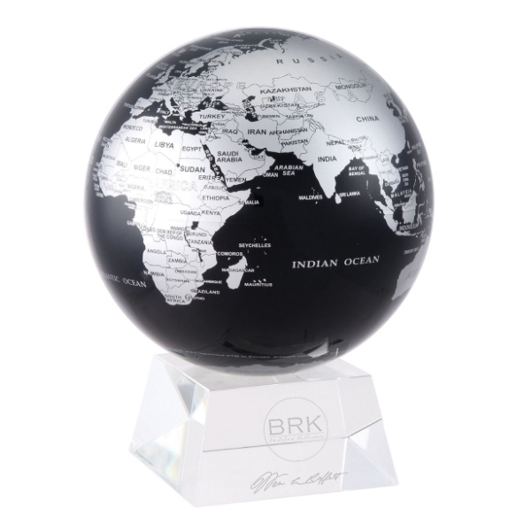 MOVA Berkshire Hathaway Black & Silver Globe, 6"