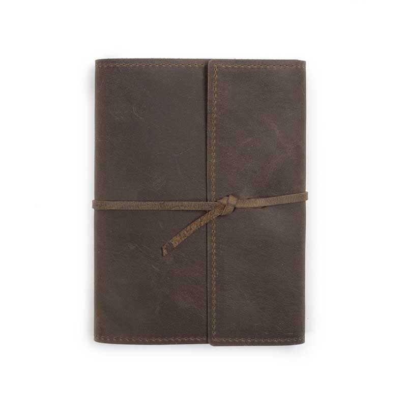Rustico Large Writers Log with Refillable Leather Notebook, Dark Brown