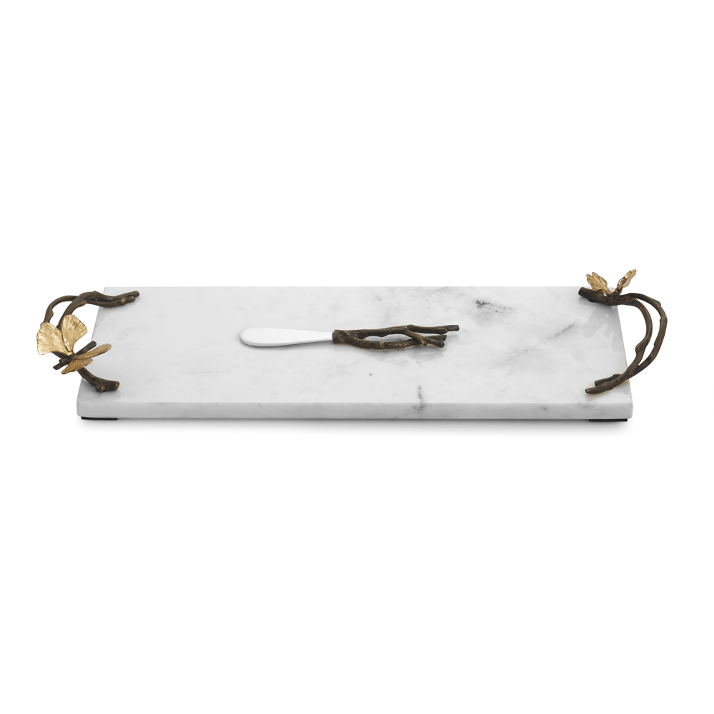 Michael Aram Butterfly Ginkgo Small Cheese Board with Knife