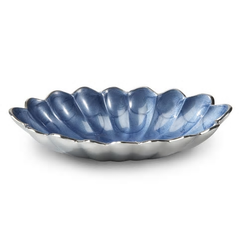 Julia Knight Peony 8" Oval Bowl, Azure