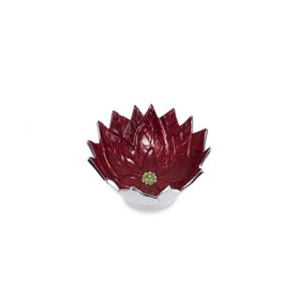 Julia Knight Poinsettia 9" Bowl, Pomegranate