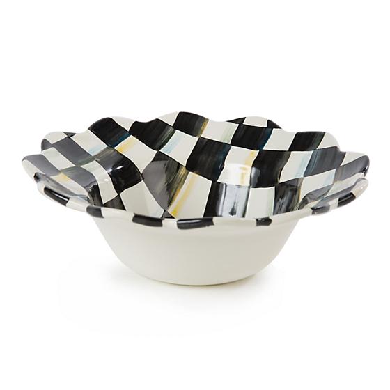 MacKenzie-Childs Courtly Check Enamel Petal Breakfast Bowl