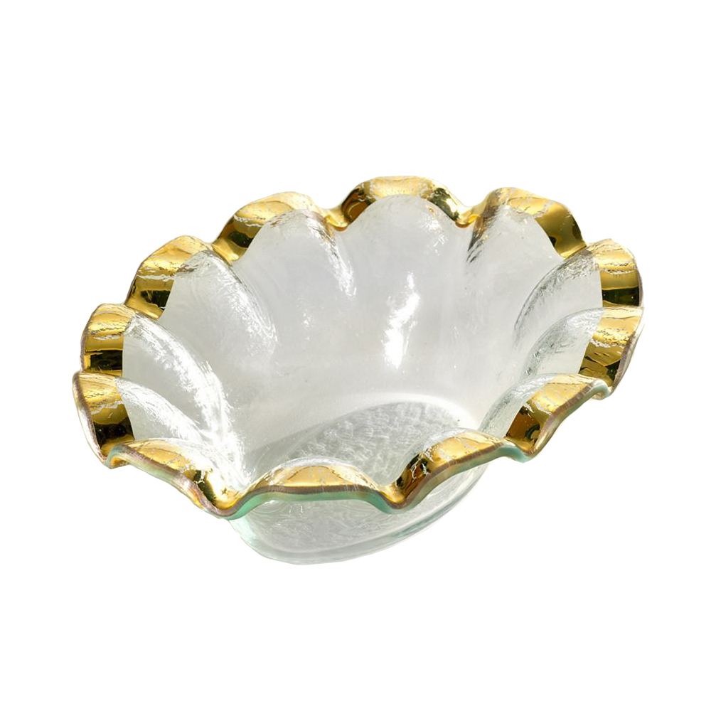 Annieglass Ruffle Gold Dip Bowl