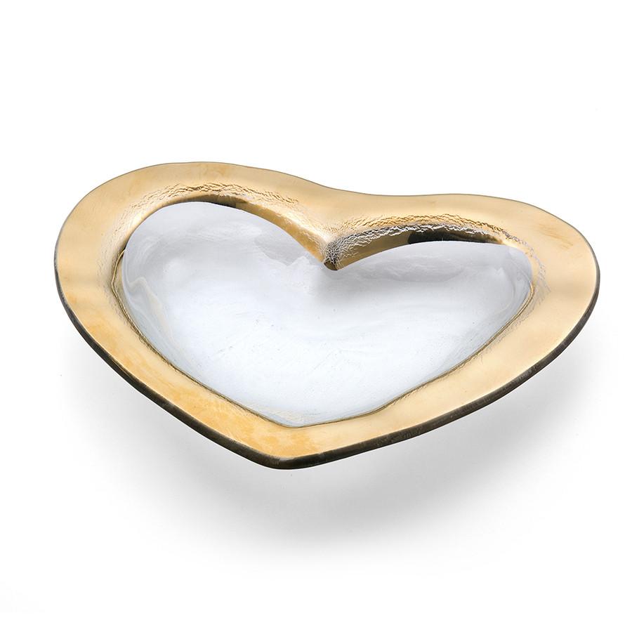 Annieglass Gold Heart Bowl, Medium