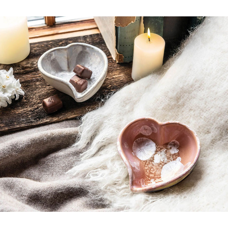 Simon Pearce Twist Heart Crystalline Small Bowl, Candent