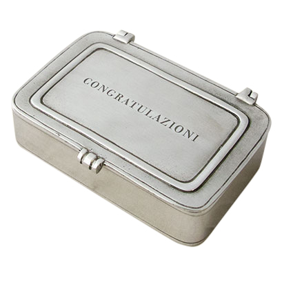 Match Pewter Congratulazioni Box, Small