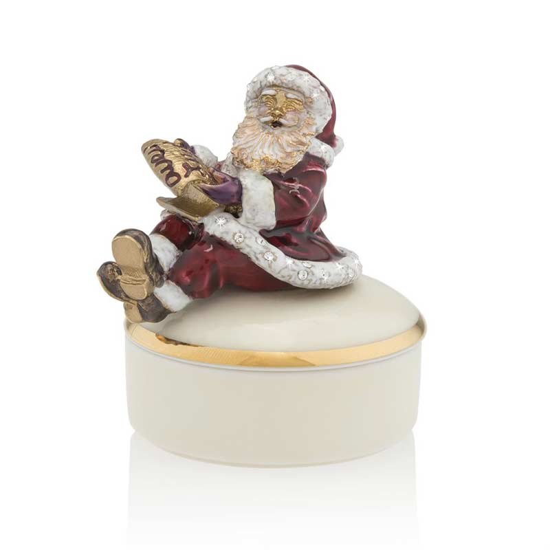 Jay Strongwater Santa on Porcelain Box