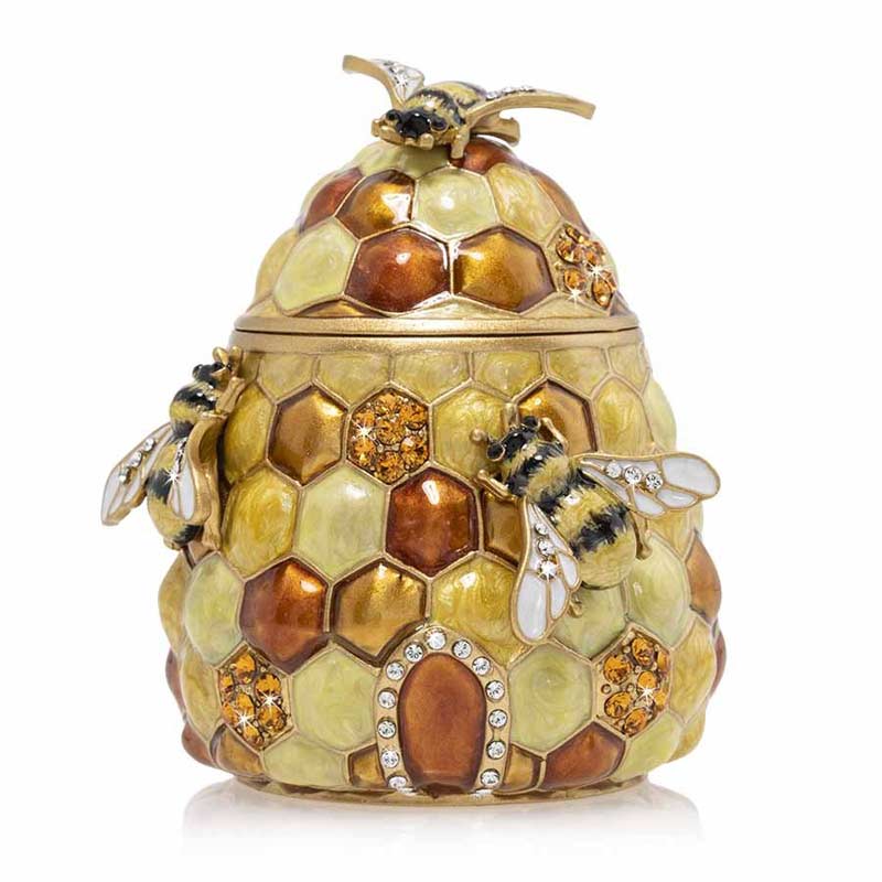 Jay Strongwater Porcelain Box Honey Beehive 