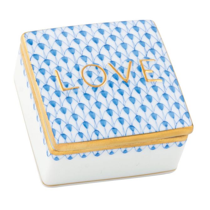 Herend Love Box, Blue