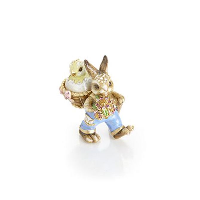 Jay Strongwater Bunny with Basket Figure