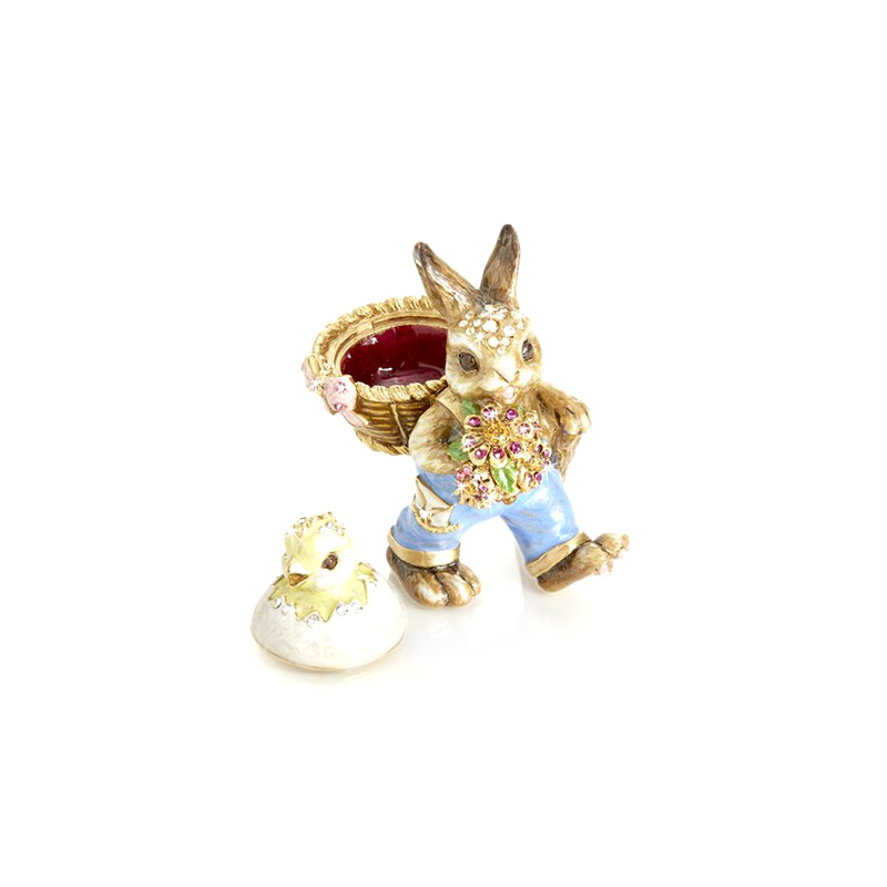 Jay Strongwater Bunny with Basket Figure