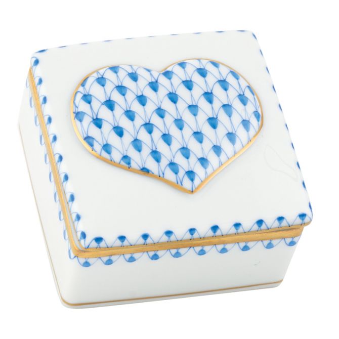 Herend Embossed Heart Box