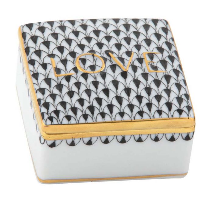 Herend Love Box, Black