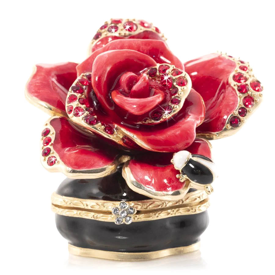 Jay Strongwater Rosalie Night Bloom Rose Box