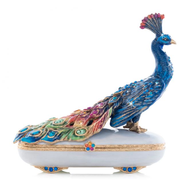Jay Strongwater Darien Rainbow Peacock Box