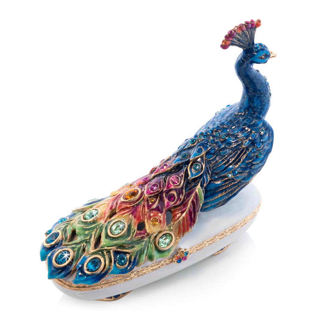 Jay Strongwater Darien Rainbow Peacock Box