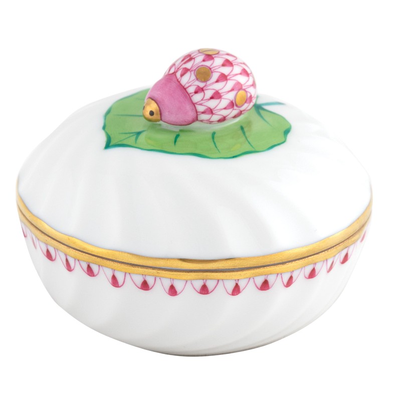 Herend Ladybug Box, Raspberry