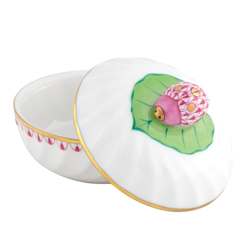 Herend Ladybug Box, Raspberry