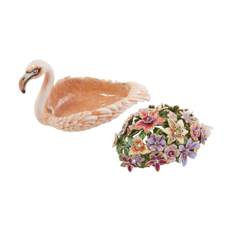 Jay Strongwater Clover Floral Flamingo Box