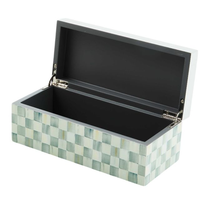MacKenzie-Childs Sterling Check Sm Lacquer Decorative Box