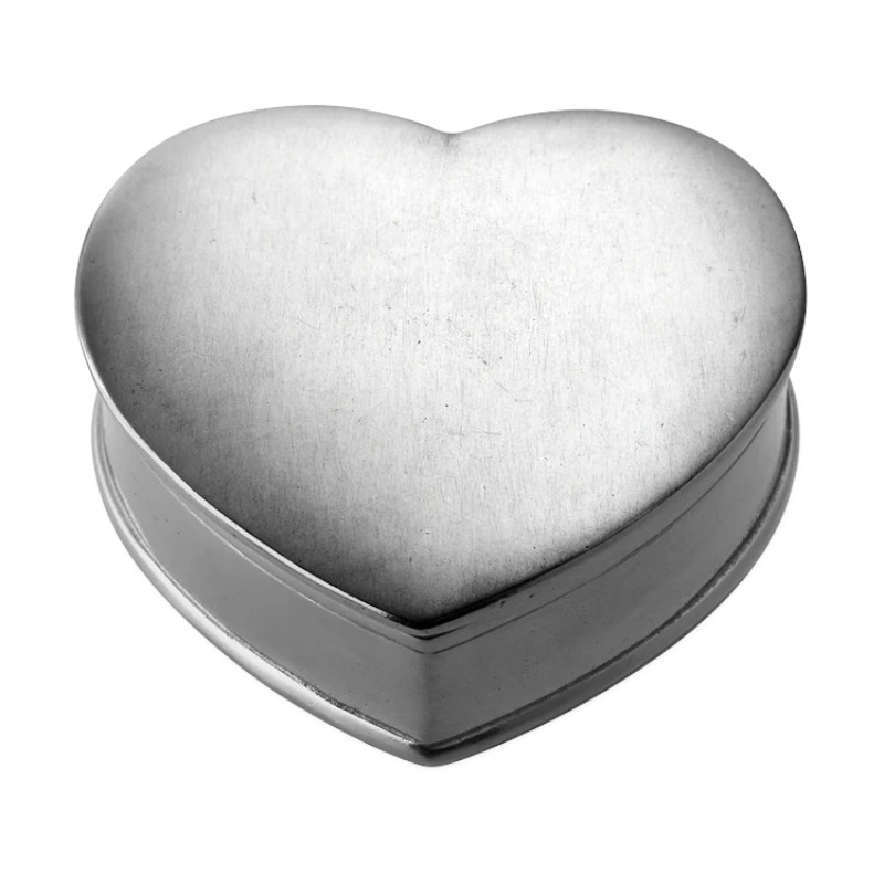 Match Lidded Heart Box with Red Leather Insert