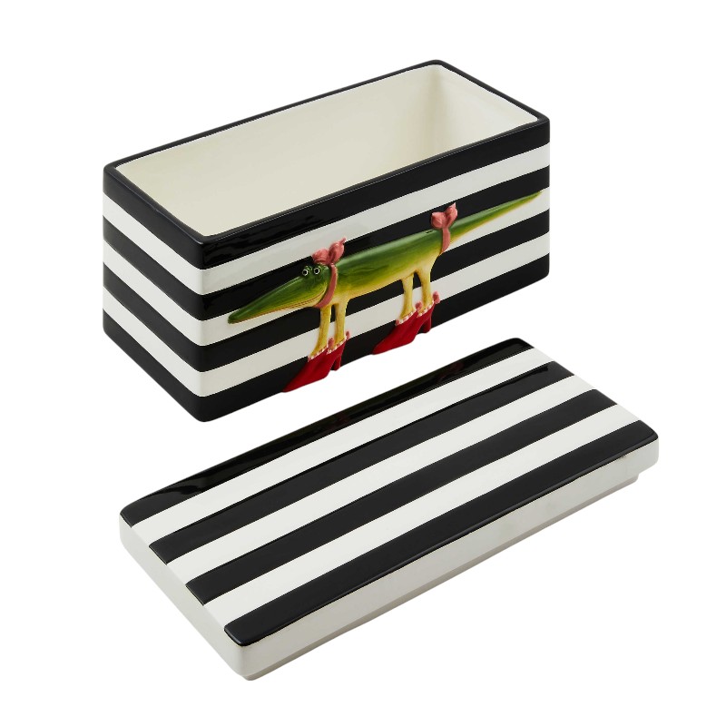 MacKenzie-Childs Patience Brewster Gloria Alligator Lidded Box