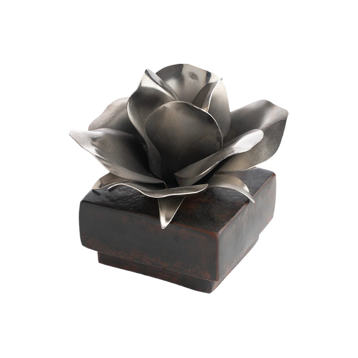 Jan Barboglio Rosa Box, Nickel Plated Rose