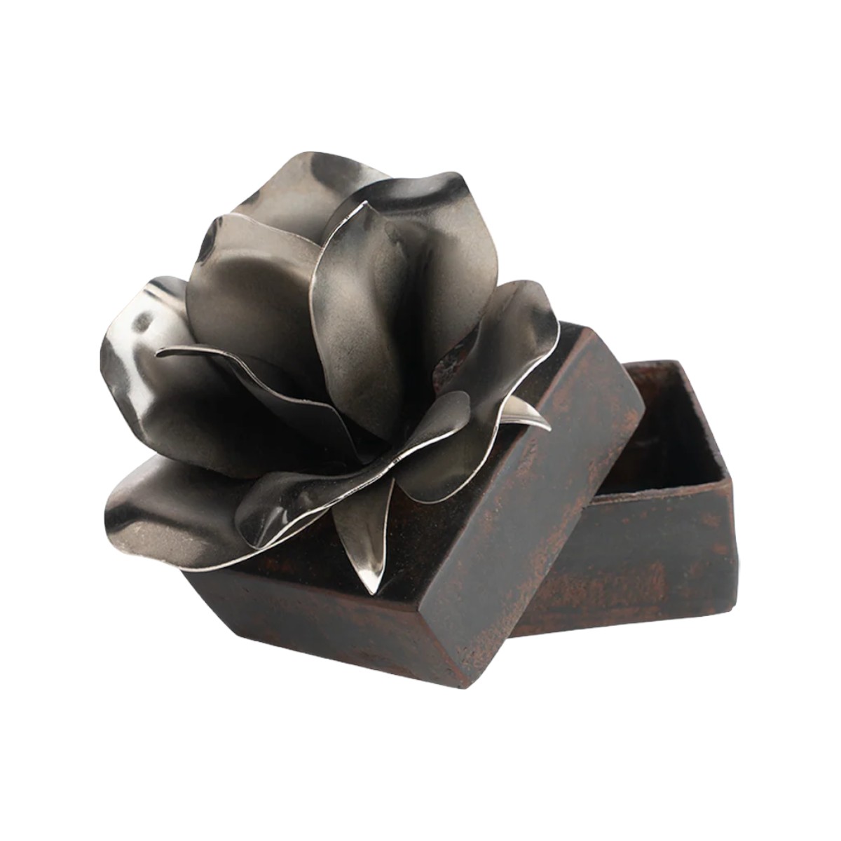Jan Barboglio Rosa Box, Nickel Plated Rose