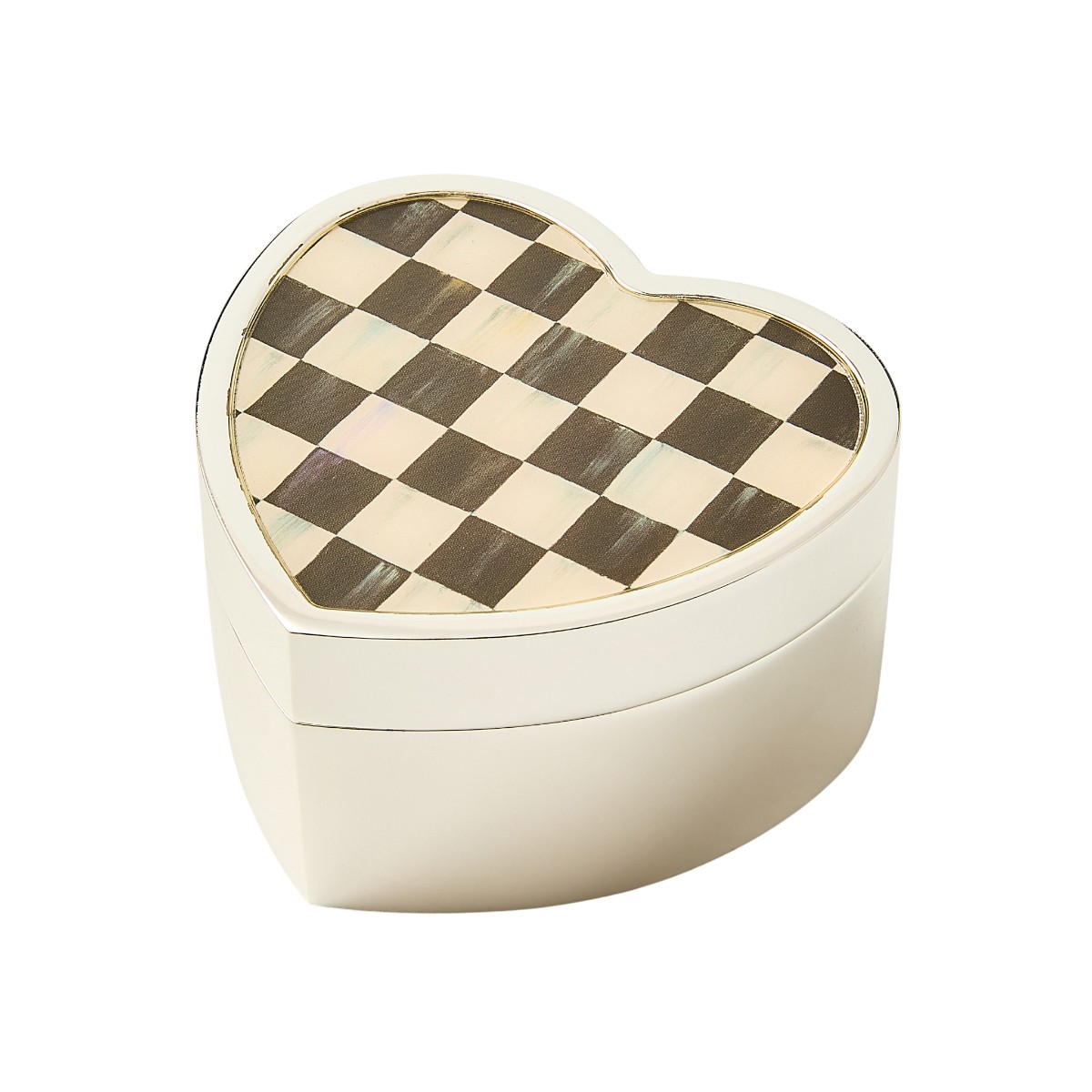 MacKenzie-Childs Heart Trinket Box, Courtly Check