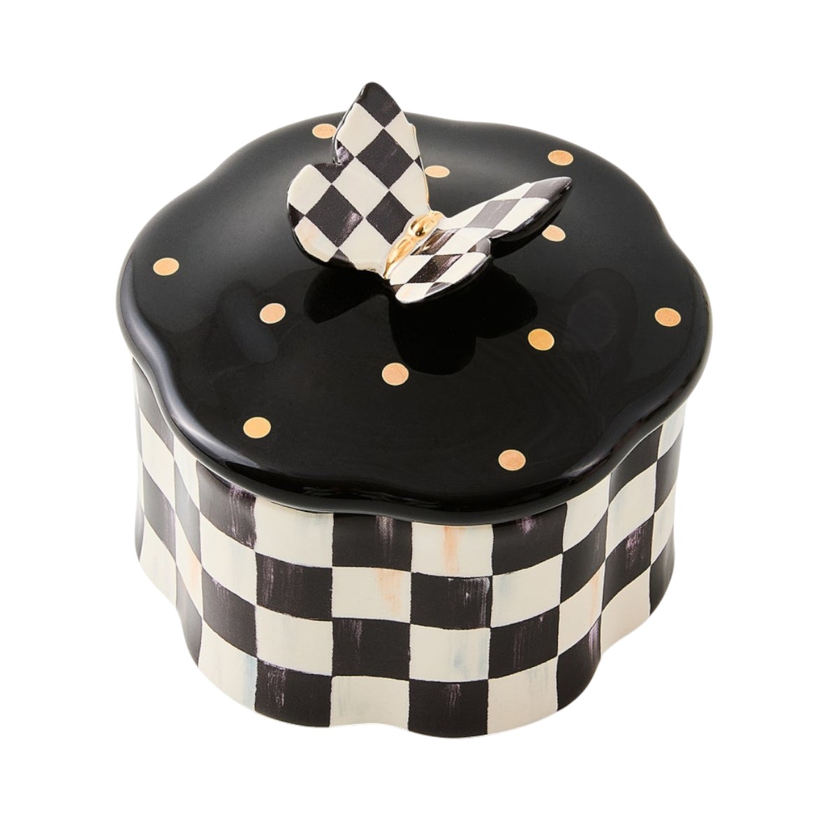 MacKenzie-Childs Courtly Check Butterfly Trinket Box