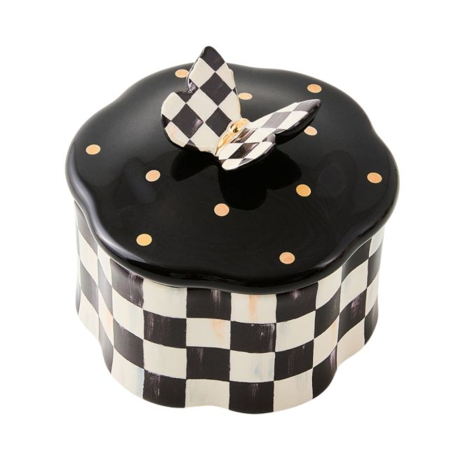 MacKenzie-Childs Courtly Check Butterfly Trinket Box