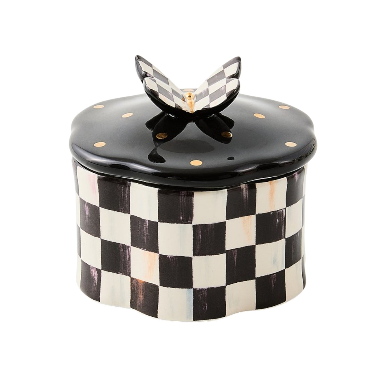 MacKenzie-Childs Courtly Check Butterfly Trinket Box